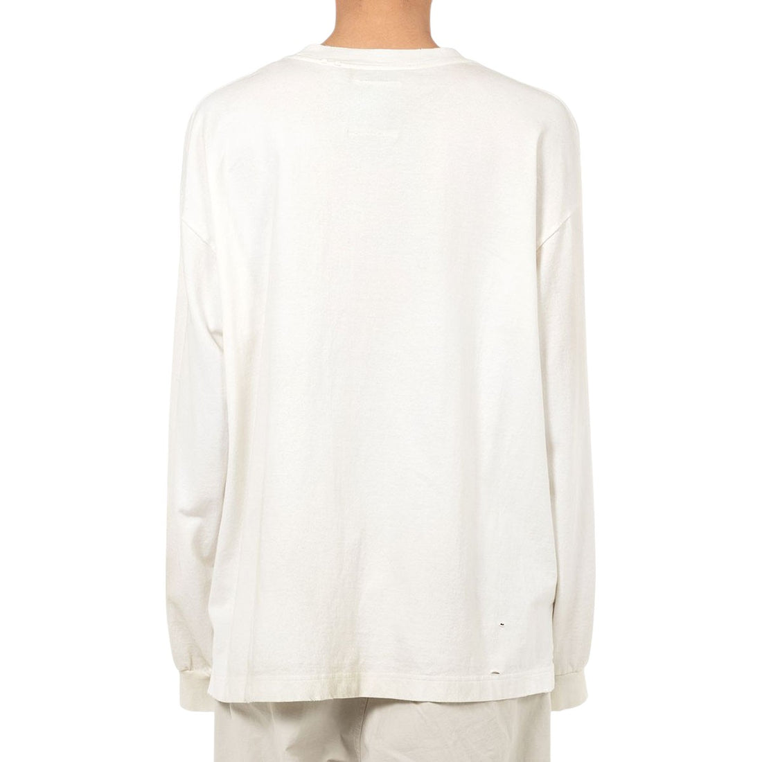 [MAISON MIHARA YASUHIRO]Dog Printed Embellished Distressed Long Sleeve T-shirt/WHITE(J15LT751)