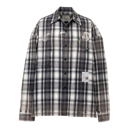 [MAISON MIHARA YASUHIRO]Vintage Like Check Shirt/BLACK(J15SH181)