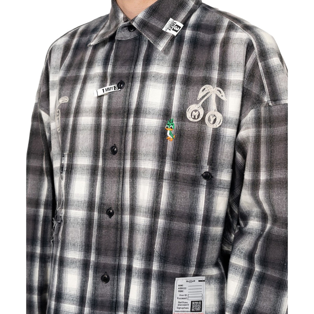 [MAISON MIHARA YASUHIRO]Vintage Like Check Shirt/BLACK(J15SH181)