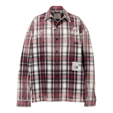 [MAISON MIHARA YASUHIRO]Vintage Like Check Shirt/RED(J15SH181)