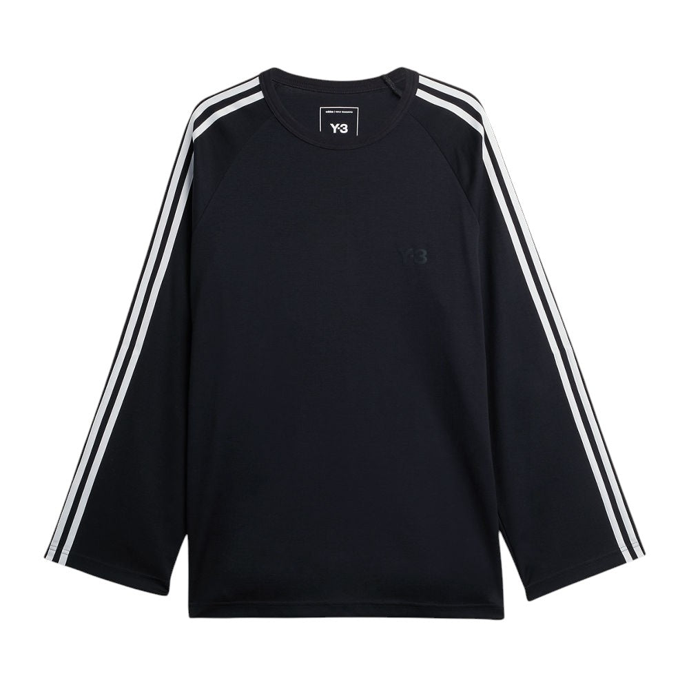 Y-3]LONG SLEEVE TEE 3-STRIPES/BLACK(JW7351) – R&Co.