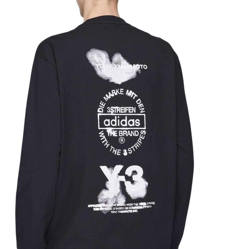 [Y-3]GRAPHIC LONG SLEEVE TEE/BLACK(JX4747)