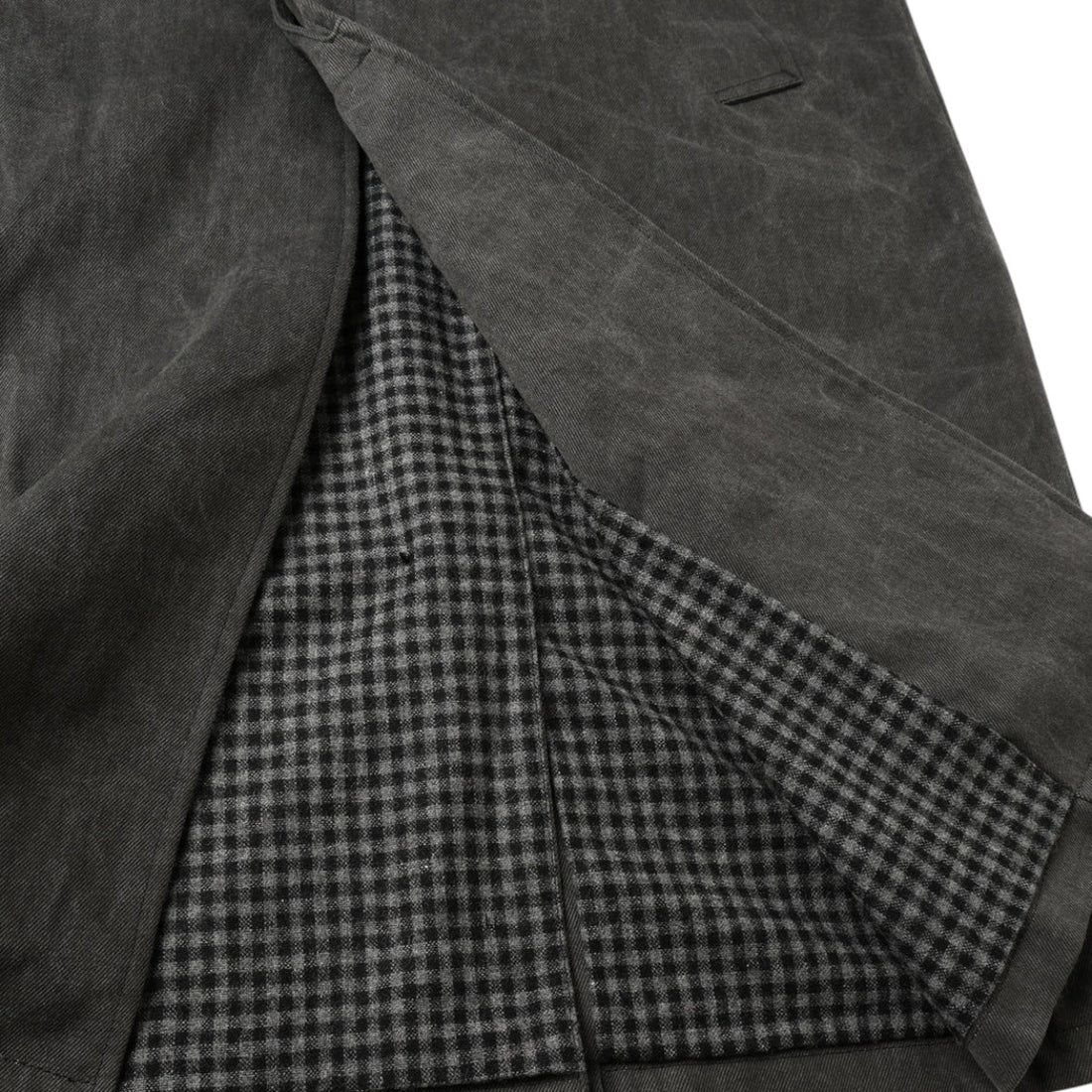 [JieDa]LEATHER COLLAR FADE OVER COAT/BLACK(Jie-25W-JK01)