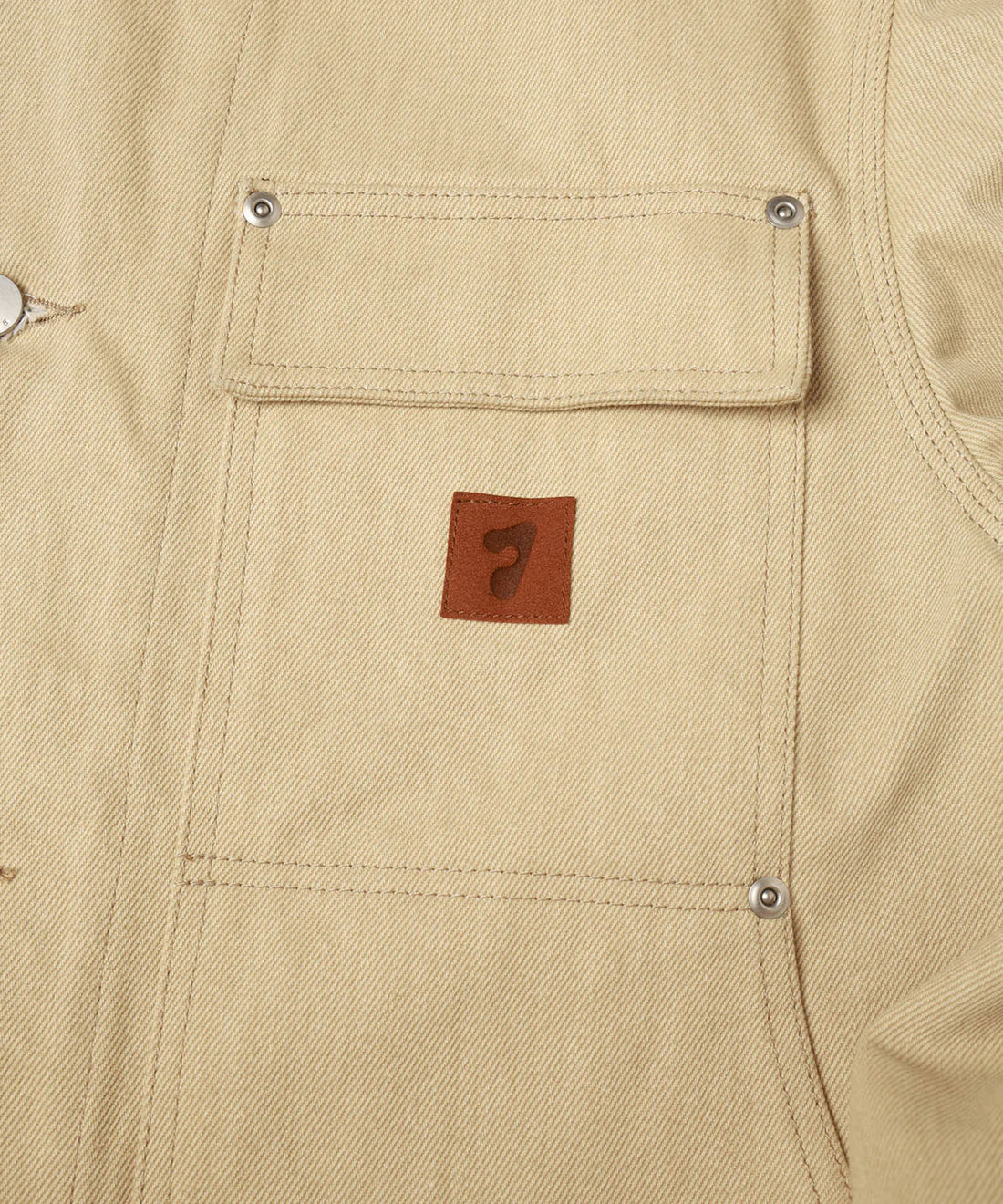 [JieDa]LEATHER COLLAR FADE COVERALL/BEIGE(Jie-25W-JK06)
