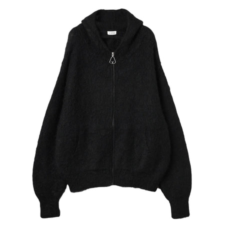[JieDa]MOHAIR ZIP HOODIE/BLACK(Jie-25W-KN03)