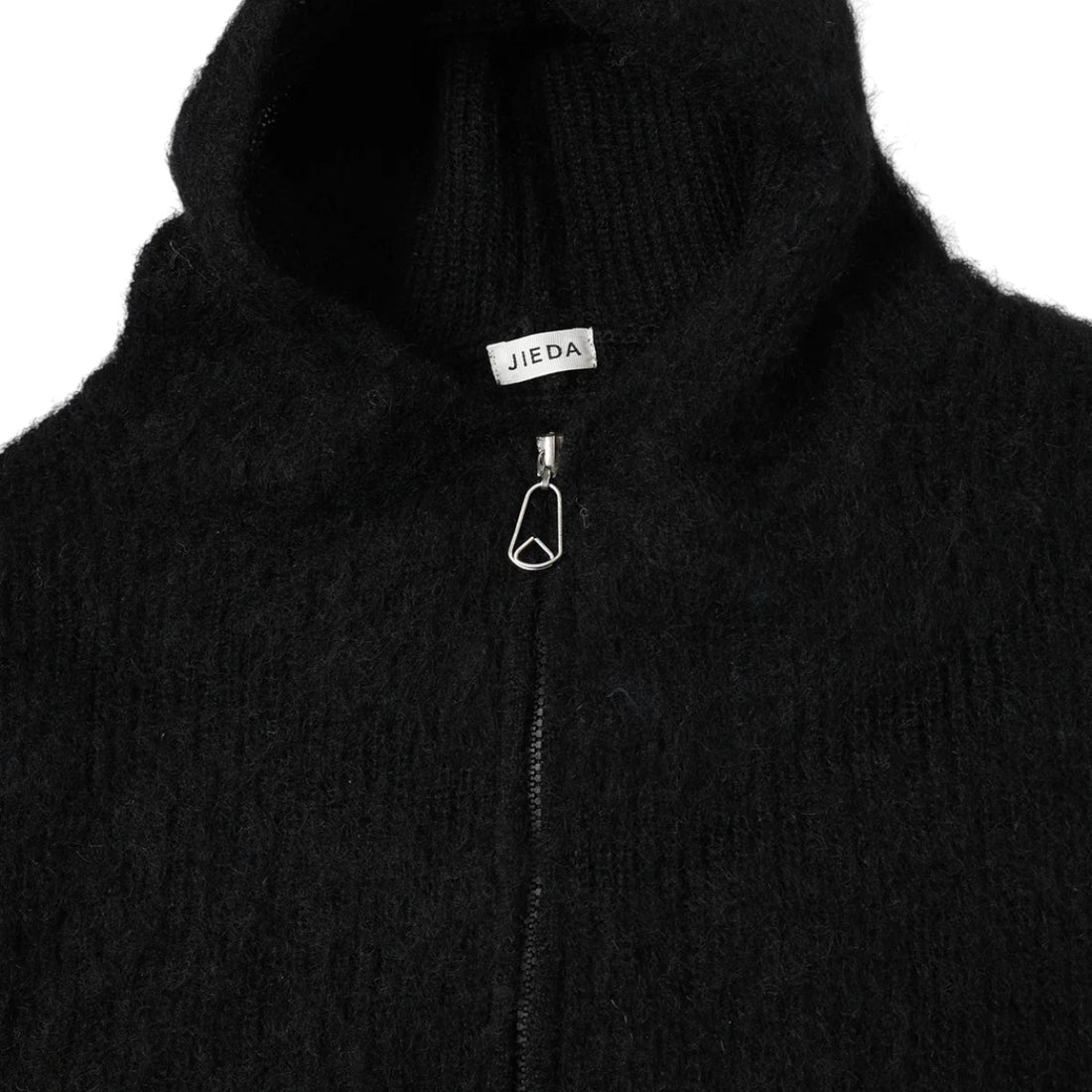 [JieDa]MOHAIR ZIP HOODIE/BLACK(Jie-25W-KN03)