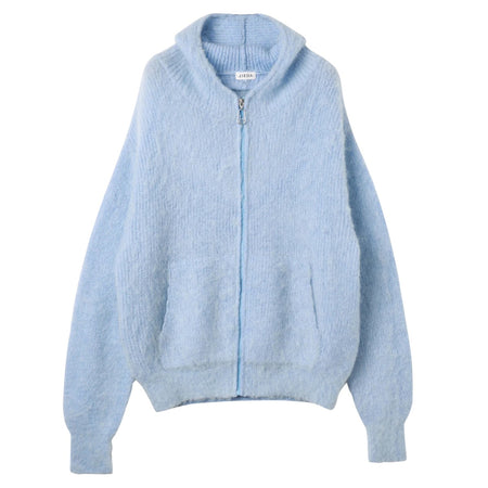 [JieDa]MOHAIR ZIP HOODIE/SAX(Jie-25W-KN03)