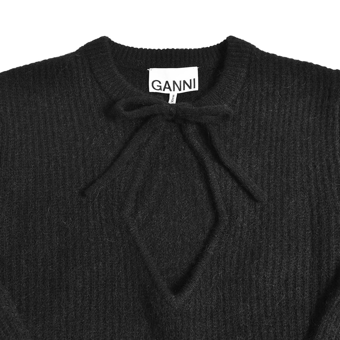 [GANNI]Soft Wool Short Sleevve Top/BLACK(K1975)