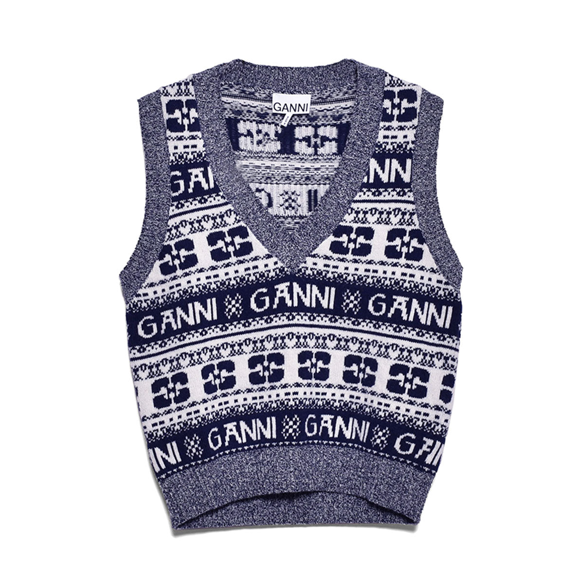 GANNI Graphic Wool Mix Vest ニットベスト