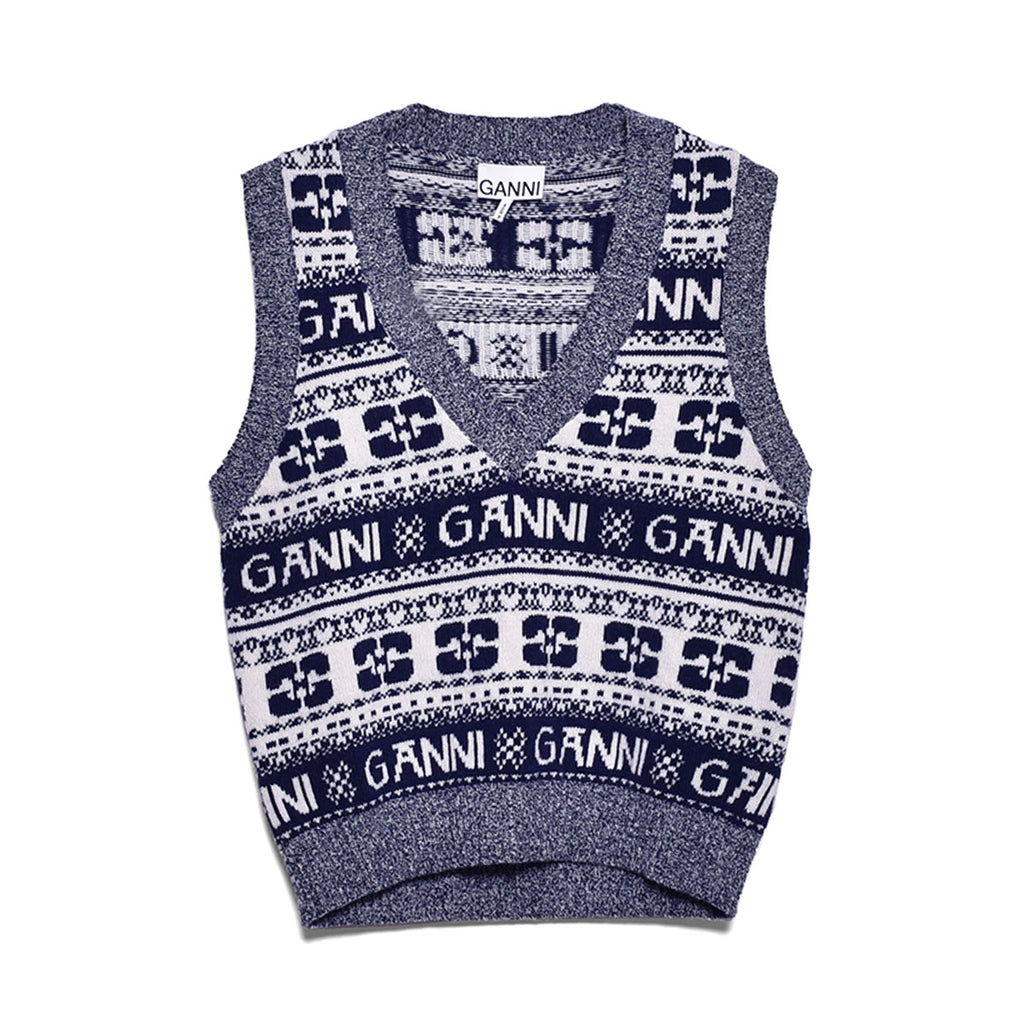 GANNI]Logo Wool Mix Vest/SKY(K2092) – R&Co