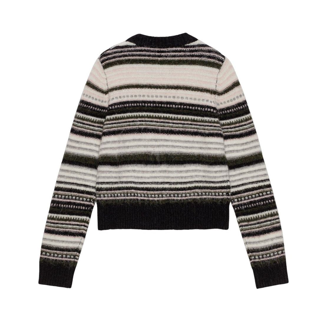 [GANNI]Soft Wool Stripe O-neck/BLACK(K2391)