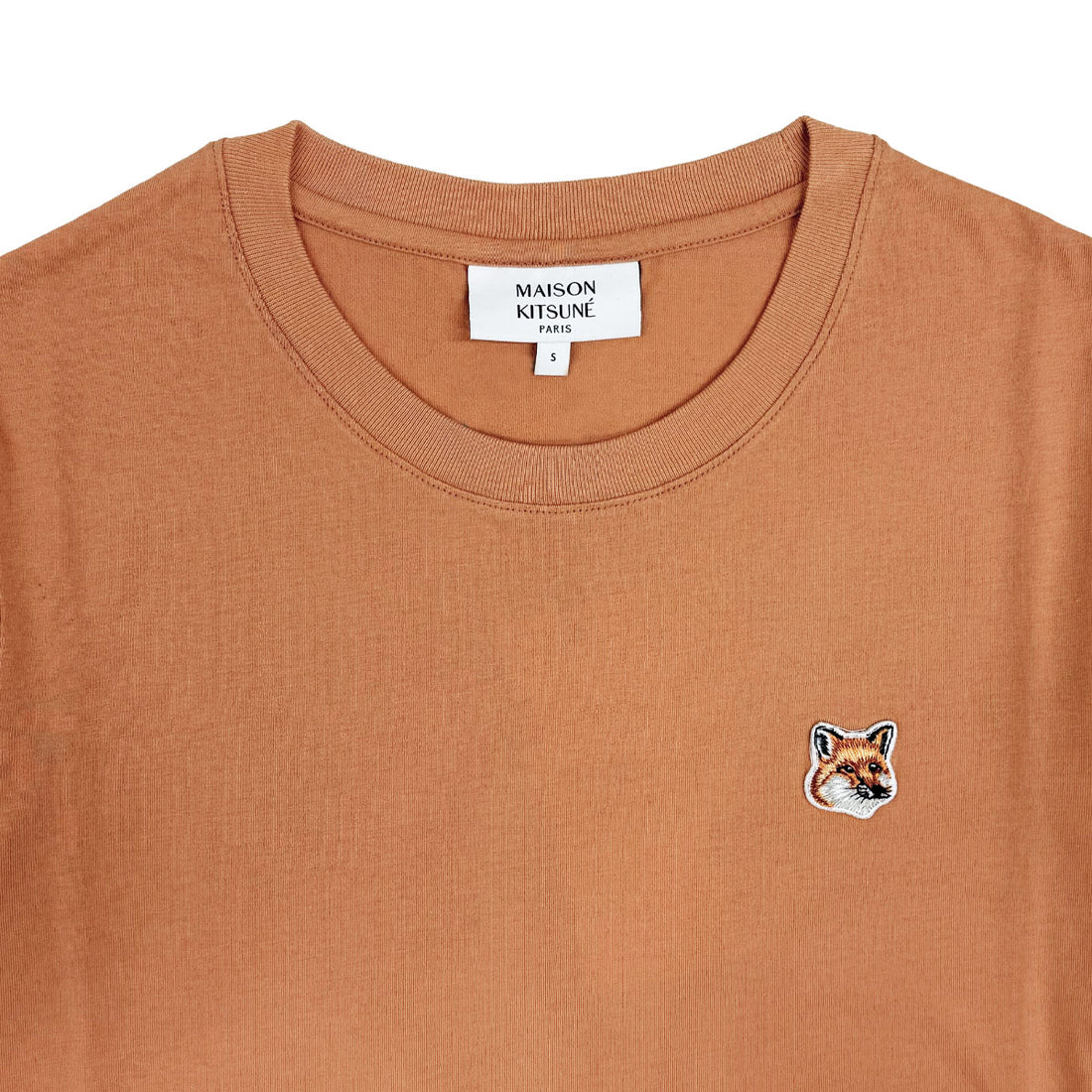 [MAISON KITSUNE]FOX HEAD PATCH REGULAR TEE-SHIRT/SADDLE(LW00105KJ0008)