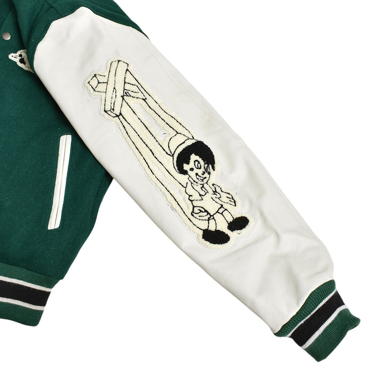 ジャケット・アウター Basketcase MARIONETTE,letterman JKT Basketcase Gallery Marionette Letterman Jacket Green – PIECES