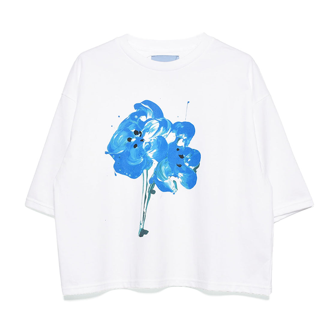 [71 MICHAEL]FLOWER PRINT T-SHIRT/WHITE/BLUE(MC241T013)