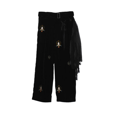[Midorikawa]EMBROIDERY VELVET BELTED SLACKS(MID26AW-PT02B)