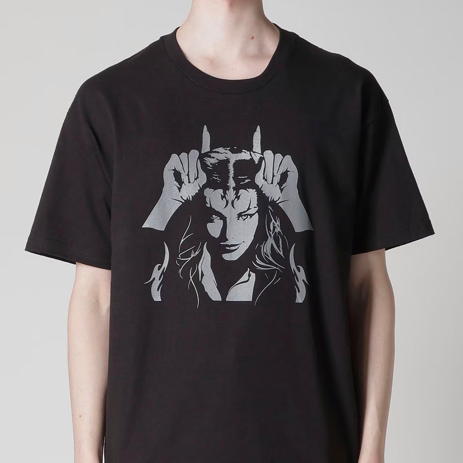 MASSES × Y's for men]ROUND NECK SHORT SLEEVE T B Ys/BLACK(ML-T71