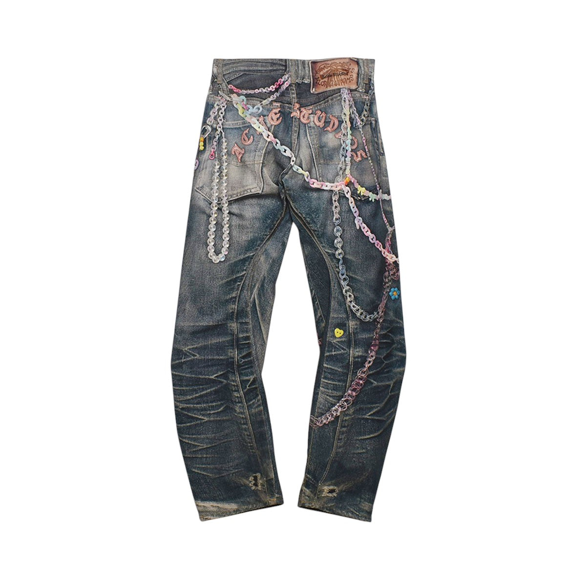 アクネストゥディオズ 　キーチェーンプリントバギーフィットジーンズデニムパンツ アクネストゥディオズ キーチェーンプリントバギーフィットジーンズ