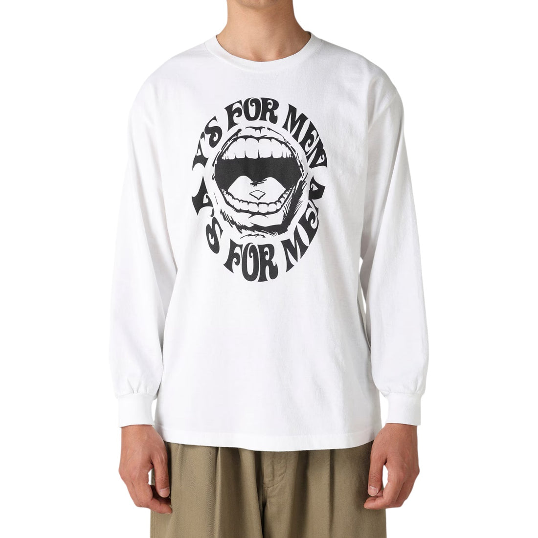 [Y's for men]×MASSES LIPS PRINT LONG SLEEVE T-SHIRT(MW-T77-990)