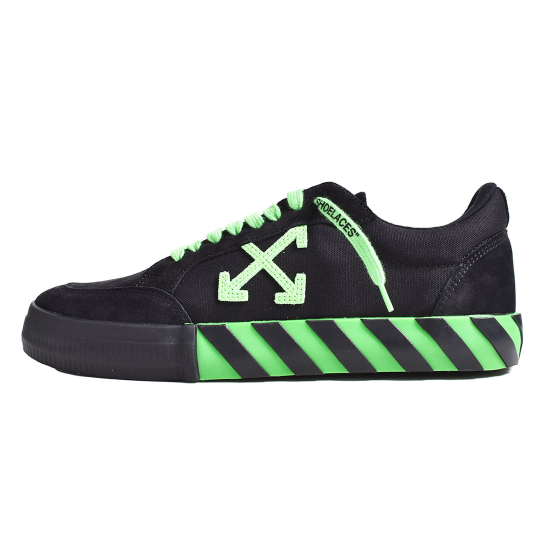 [Off-White]LOW VULCANIZED SUEDE/CANVAS/BLACK/GREEN(OMIS23-SLG0026)