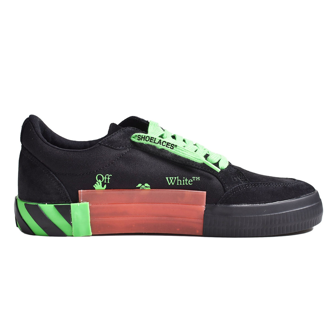 [Off-White]LOW VULCANIZED SUEDE/CANVAS/BLACK/GREEN(OMIS23-SLG0026)