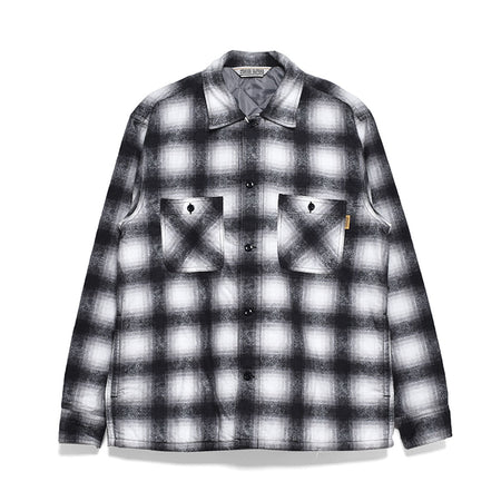 [STANDARD CALIFORNIA]SD Quilted Print Flannel Check Shirt Jacket/BLACK(OUNLF350)
