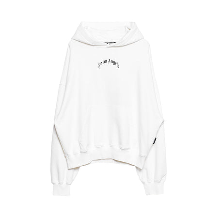 [Palm Angels]BACK CRVED LOGO LOOSE HOODY/WHITE/BLACK(PMBF25-065)