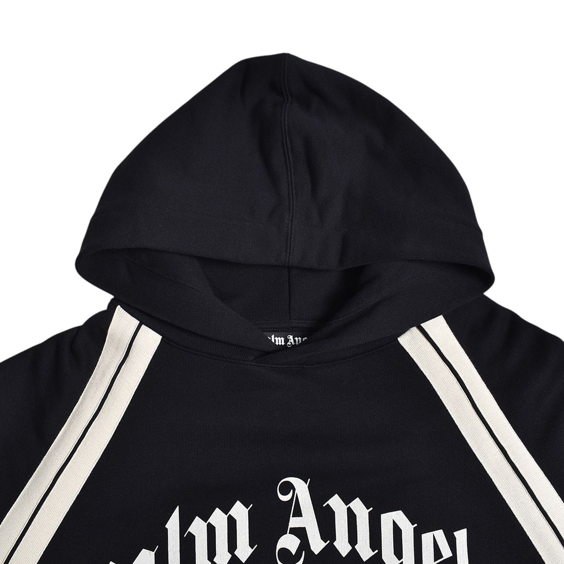 [Palm Angels]CURVED LOGO TRACK HOODY/BLACK/IVORY(PMBS25-049)