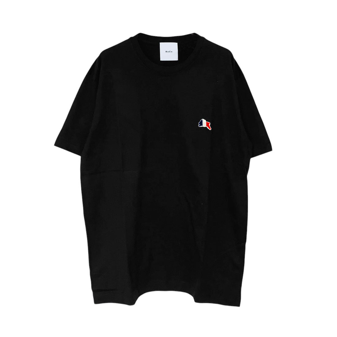 [R&Co.]RABBIT EMBROIDERY T-SHIRT/BLACK/BLUE×RED(R251-0101)