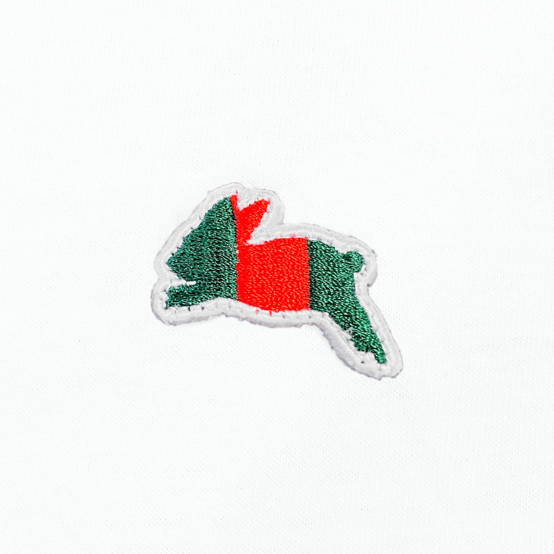 [R&Co.]RABBIT EMBROIDERY T-SHIRT/WHITE/GREEN×RED(R251-0101)