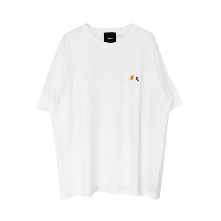 [R&Co.]RABBIT EMBROIDERY T-SHIRT/WHITE/ORANGE×BROWN(R251-0101)