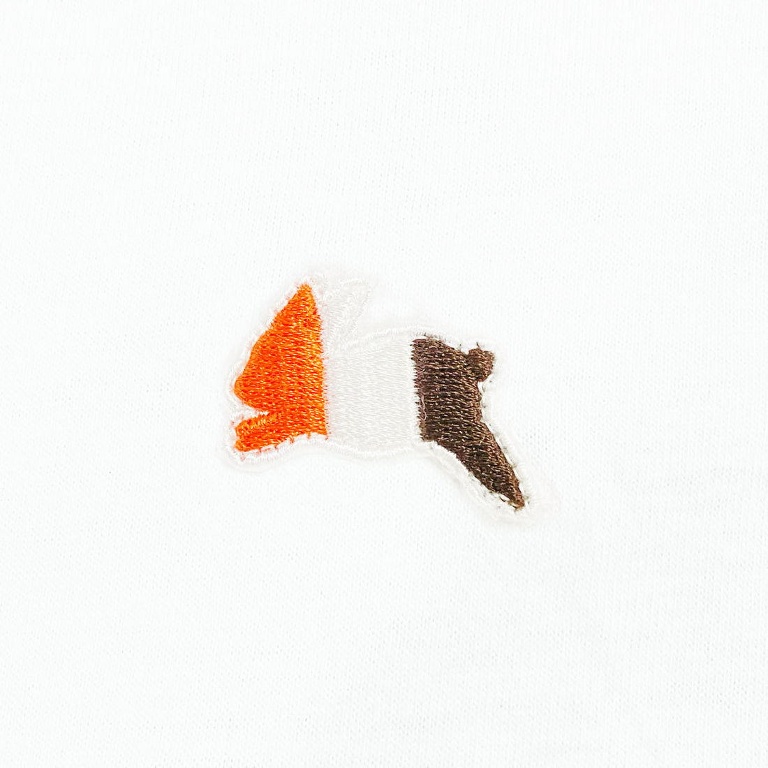 [R&Co.]RABBIT EMBROIDERY T-SHIRT/WHITE/ORANGE×BROWN(R251-0101)