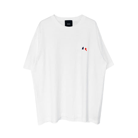[R&Co.]RABBIT EMBROIDERY T-SHIRT/WHITE/BLUE×RED(R251-0101)