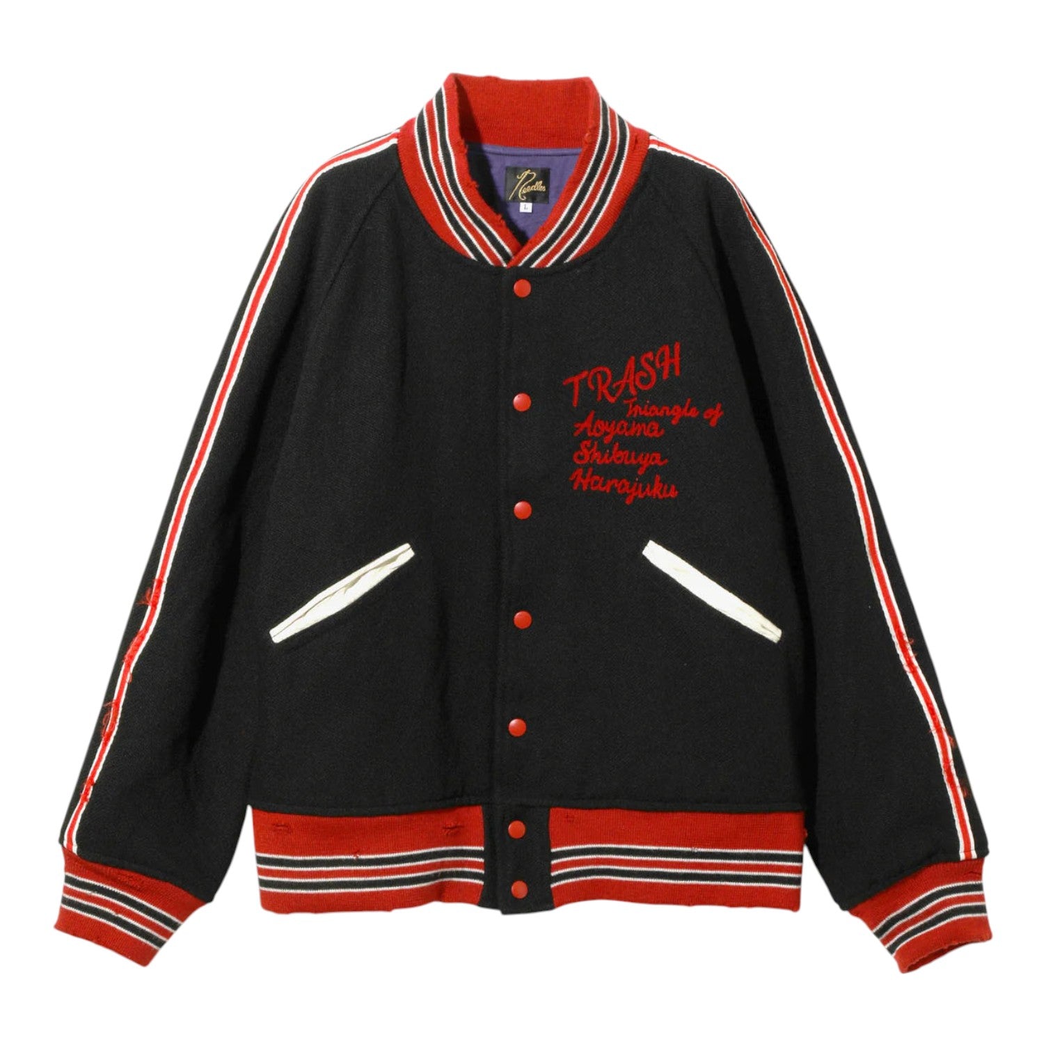 NEEDLES]Deconstructed Lettered Jacket - Wool Melton/RED(RW168) – R&Co.