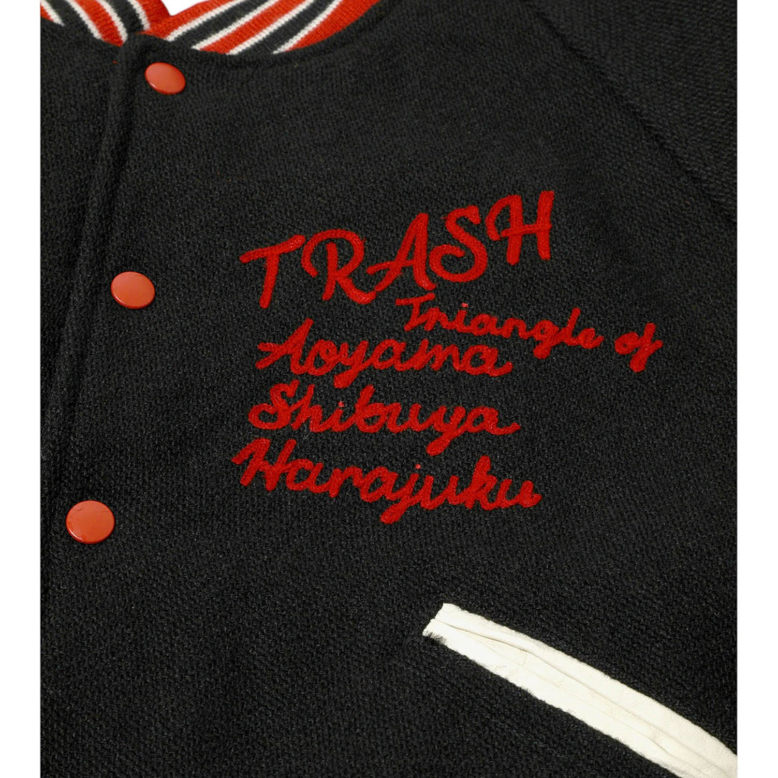 [NEEDLES]Deconstructed Lettered Jacket - Wool Melton/RED(RW168)