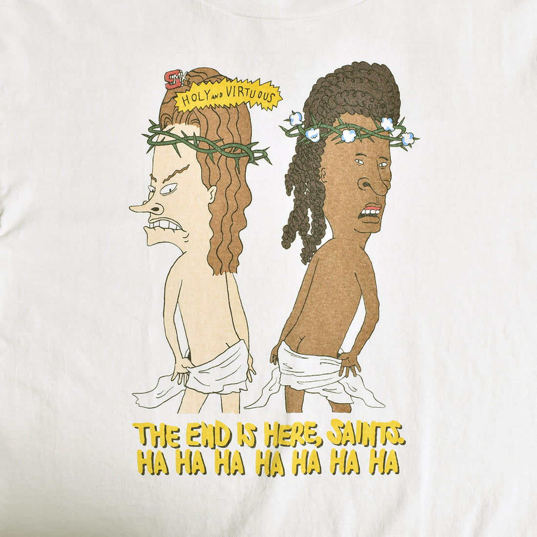 SAINT Mxxxxxx]DT_SS T-SHIRT/HLY&VIRTS/WHITE(SM-A23-0000-C22) – R&Co
