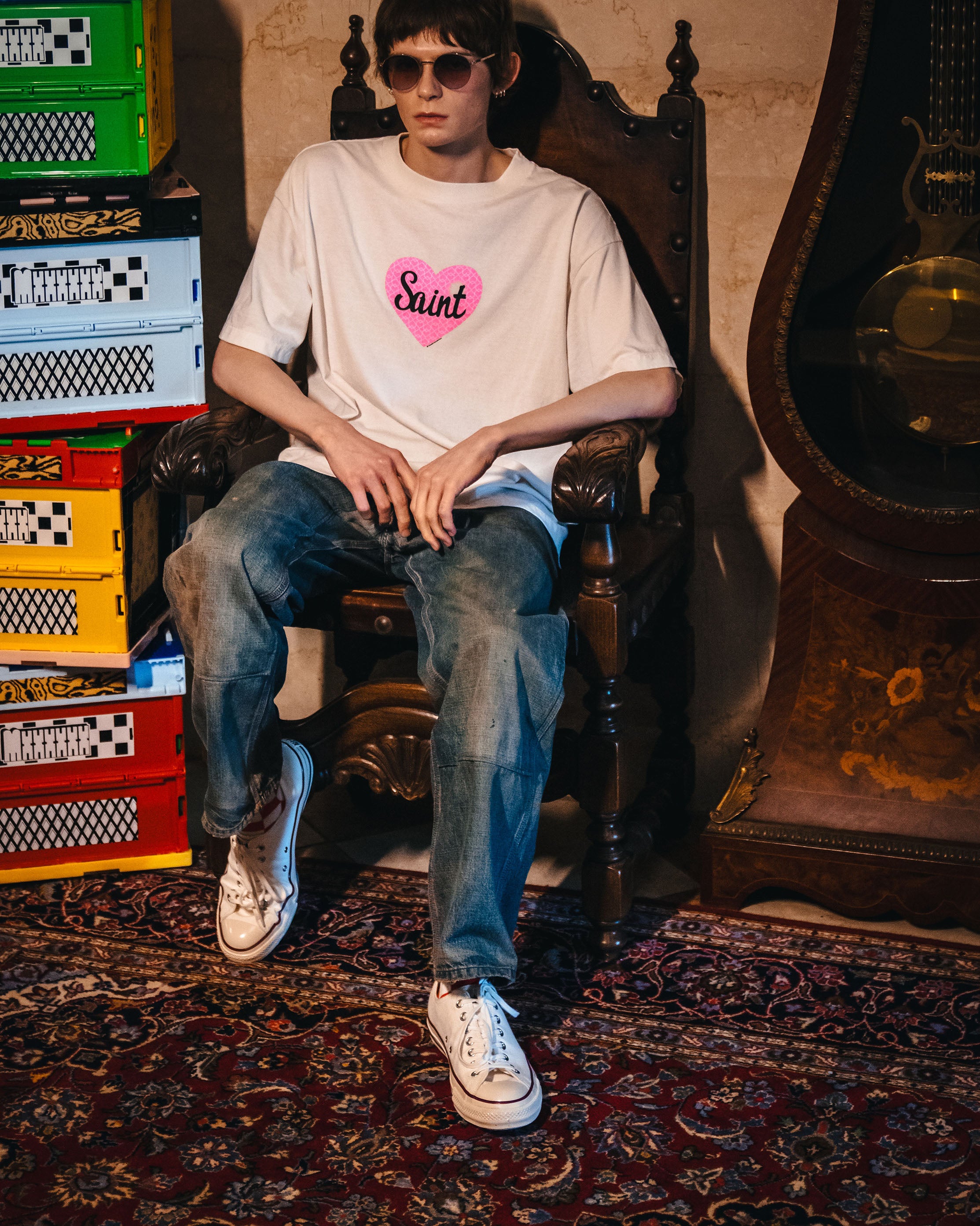 SAINT Mxxxxxx]SS TEE/HEART SAINT/WHITE(SM-HR1-0000-019) – R&Co.