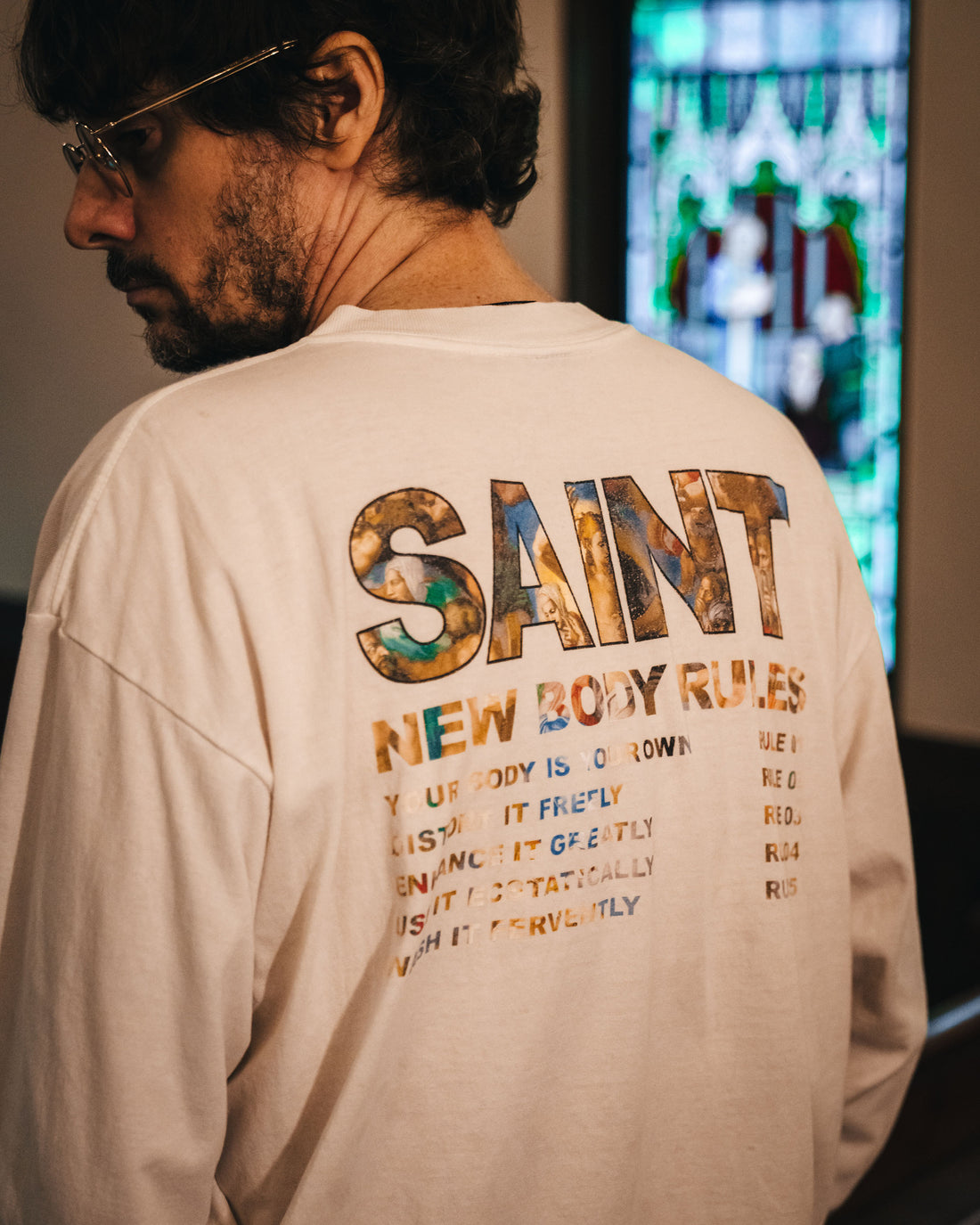 [SAINT Mxxxxxx]LS TEE/NEW BODY RULES/WHITE(SM-HR1-0000-035)