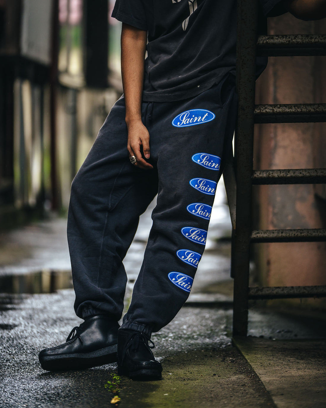 [SAINT Mxxxxxx]SWEAT PANTS/LOVE AMONG/BLACK(SM-HR1-0000-061)