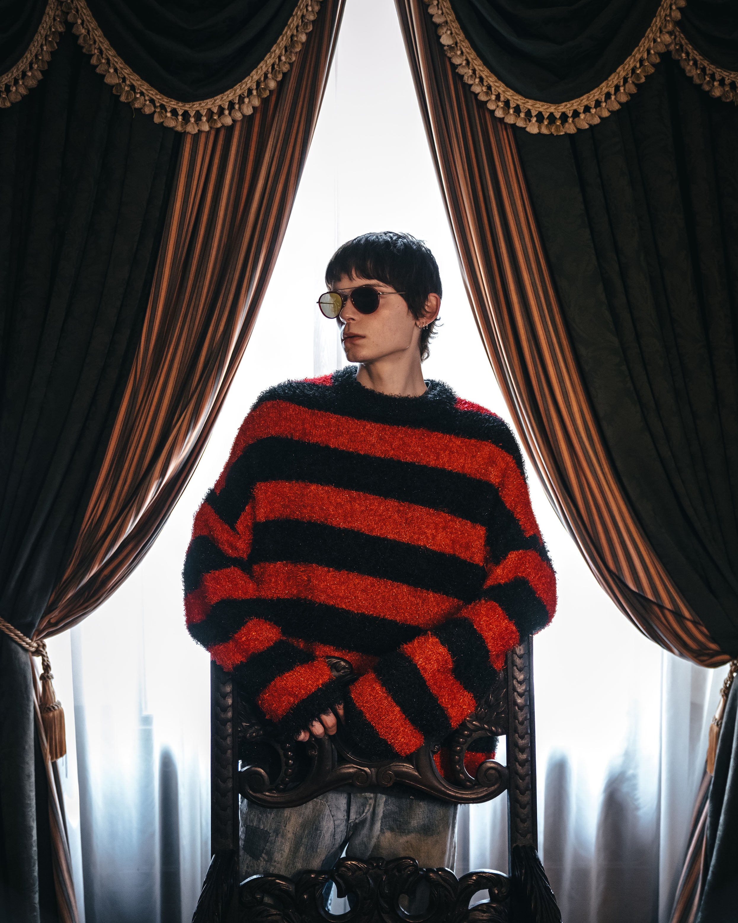 SAINT Mxxxxxx]CRW NECK KNIT/GLITTER/BORDER(SM-HR1-0000-069) – R&Co.