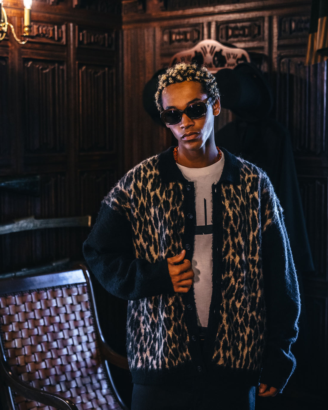 [SAINT Mxxxxxx]KNIT CARDIGAN/LEOPARD/BLACK(SM-HR1-0000-073)