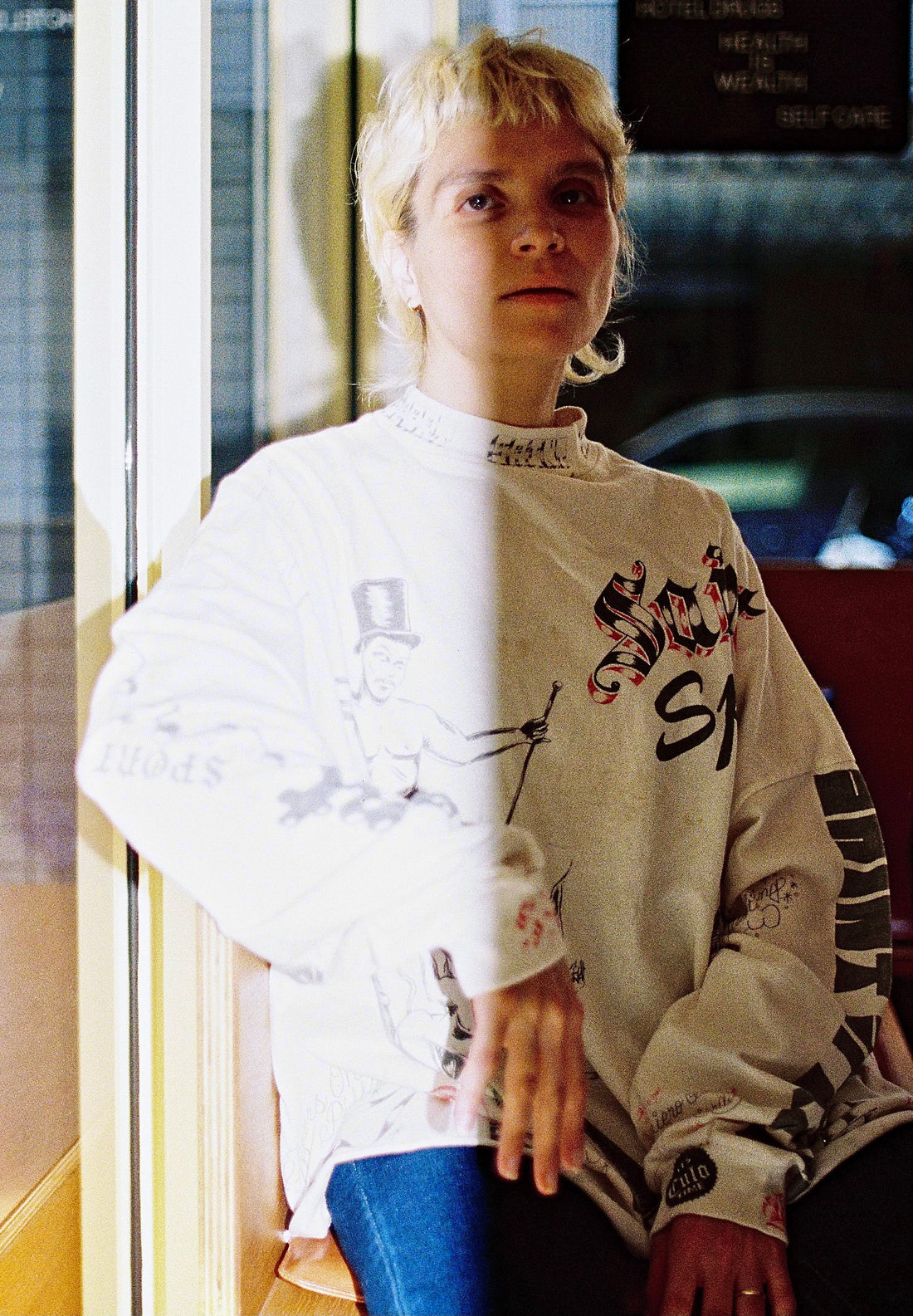 [SAINT Mxxxxxx]ALX_LS TEE/DRAWING/WHITE(SM-HR1-0000-C30)