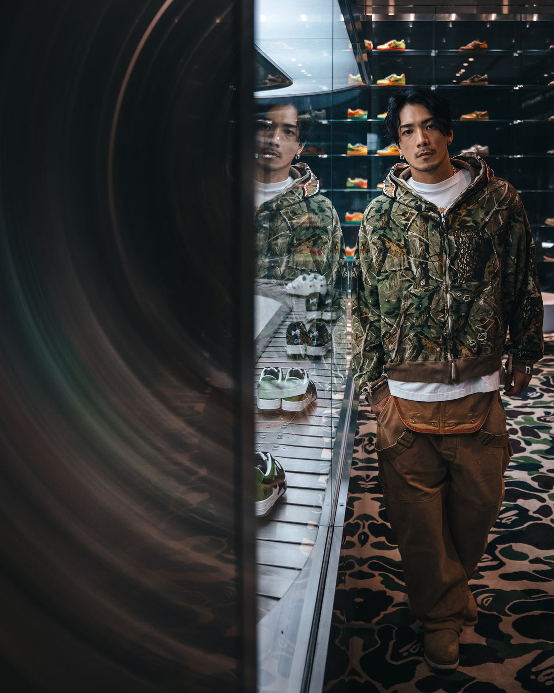 [SAINT Mxxxxxx]BAPE ZIP HOODIE/SAHARK/CAMO(SM-HR1-0000-C38)