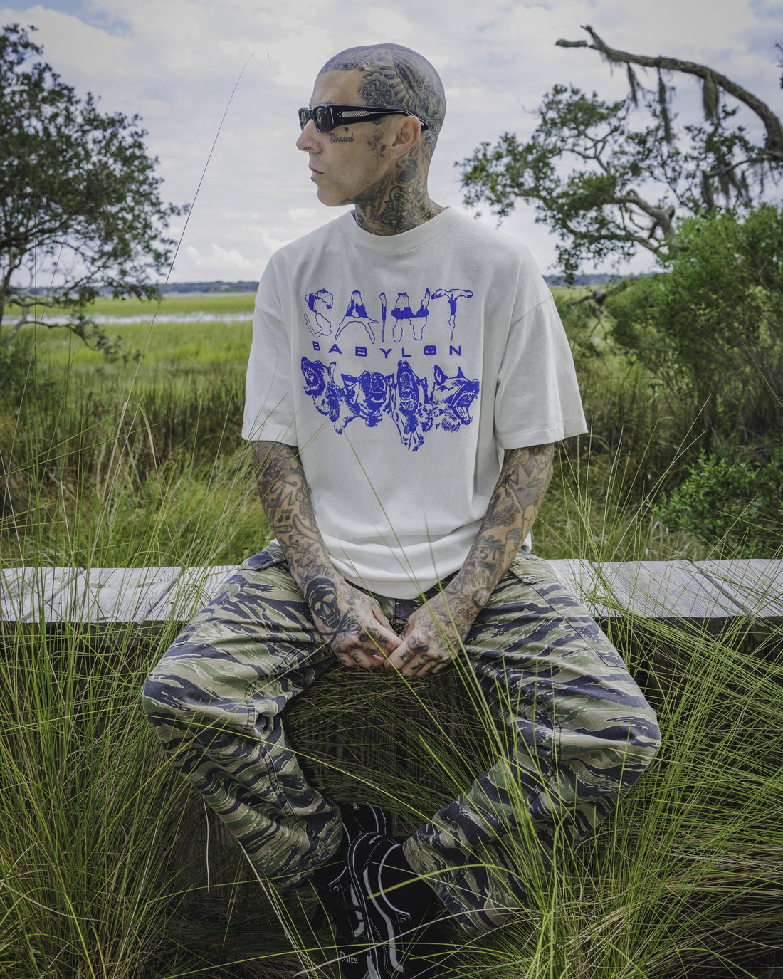 [SAINT Mxxxxxx]BBLN_SS TEE/SAINT BABYLON/WHITE(SM-HR1-0000-C48)