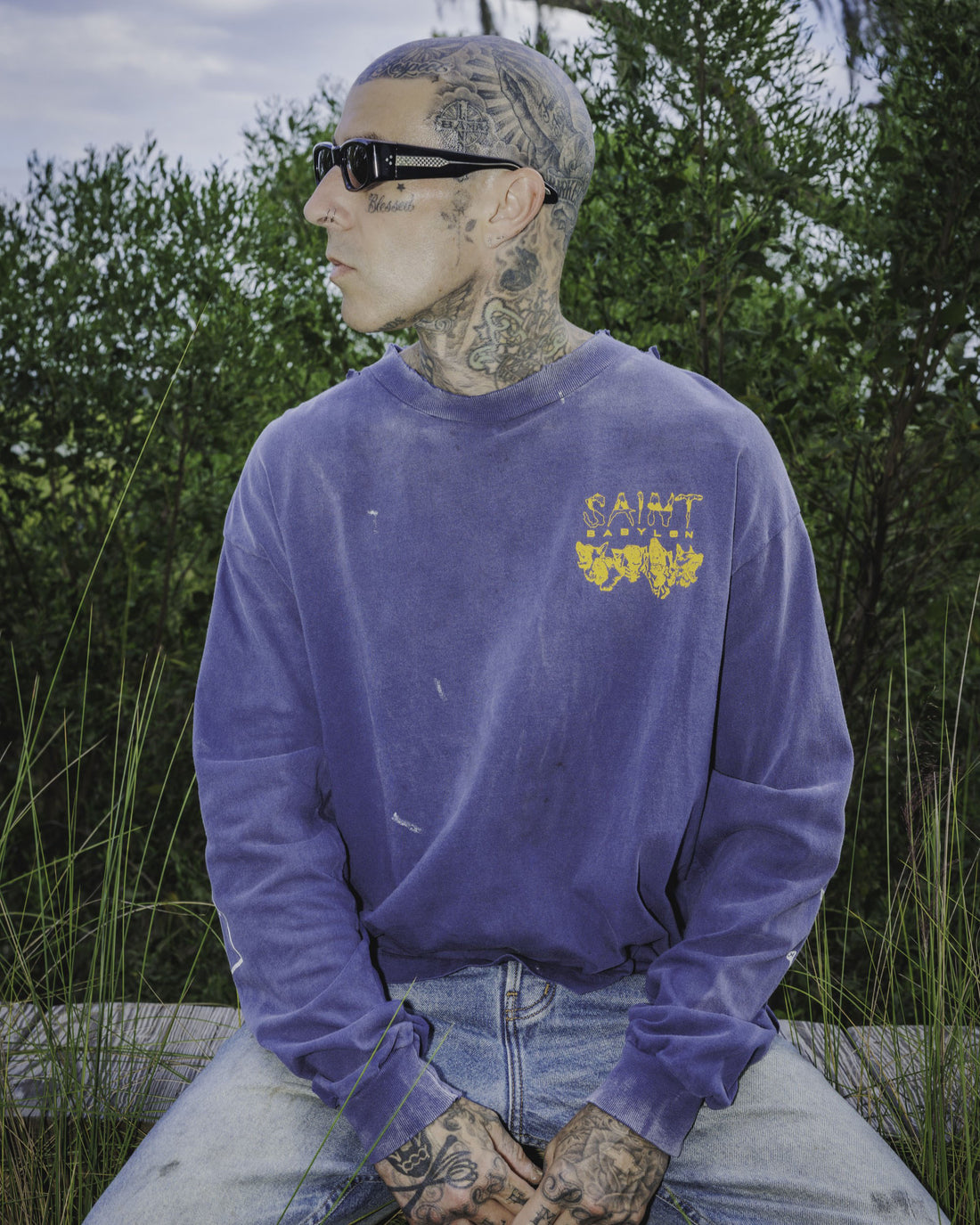 [SAINT Mxxxxxx]BBLN_LS TEE/SAINT BABYLON/NAVY(SM-HR1-0000-C49)