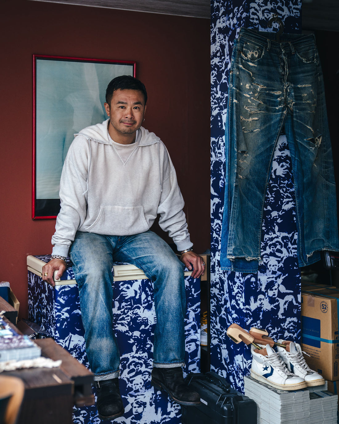 [SAINT Mxxxxxx]BB_AFTER HOODED HOODIE/V/GRAY(SM-HR1-0000-C55)