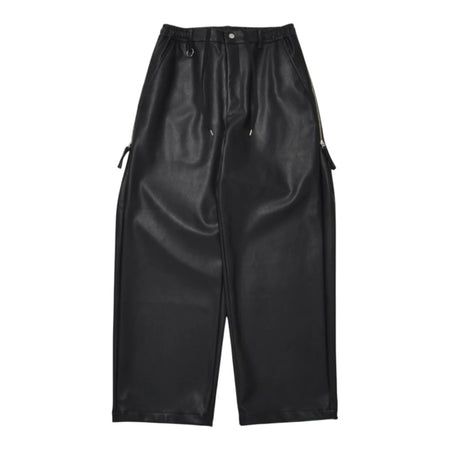 [SUPERTHANKS]Faux Leather Side-zip Wide Pants/BLACK(ST254PT01A)