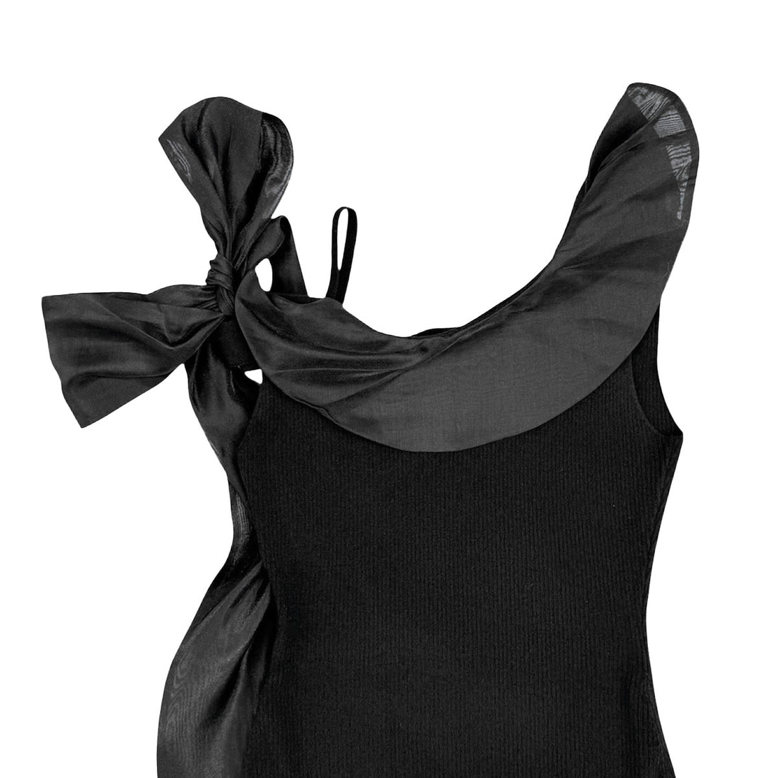 [SNIDEL]ワンショルリボンニットOP/BLACK(SWNO254026)