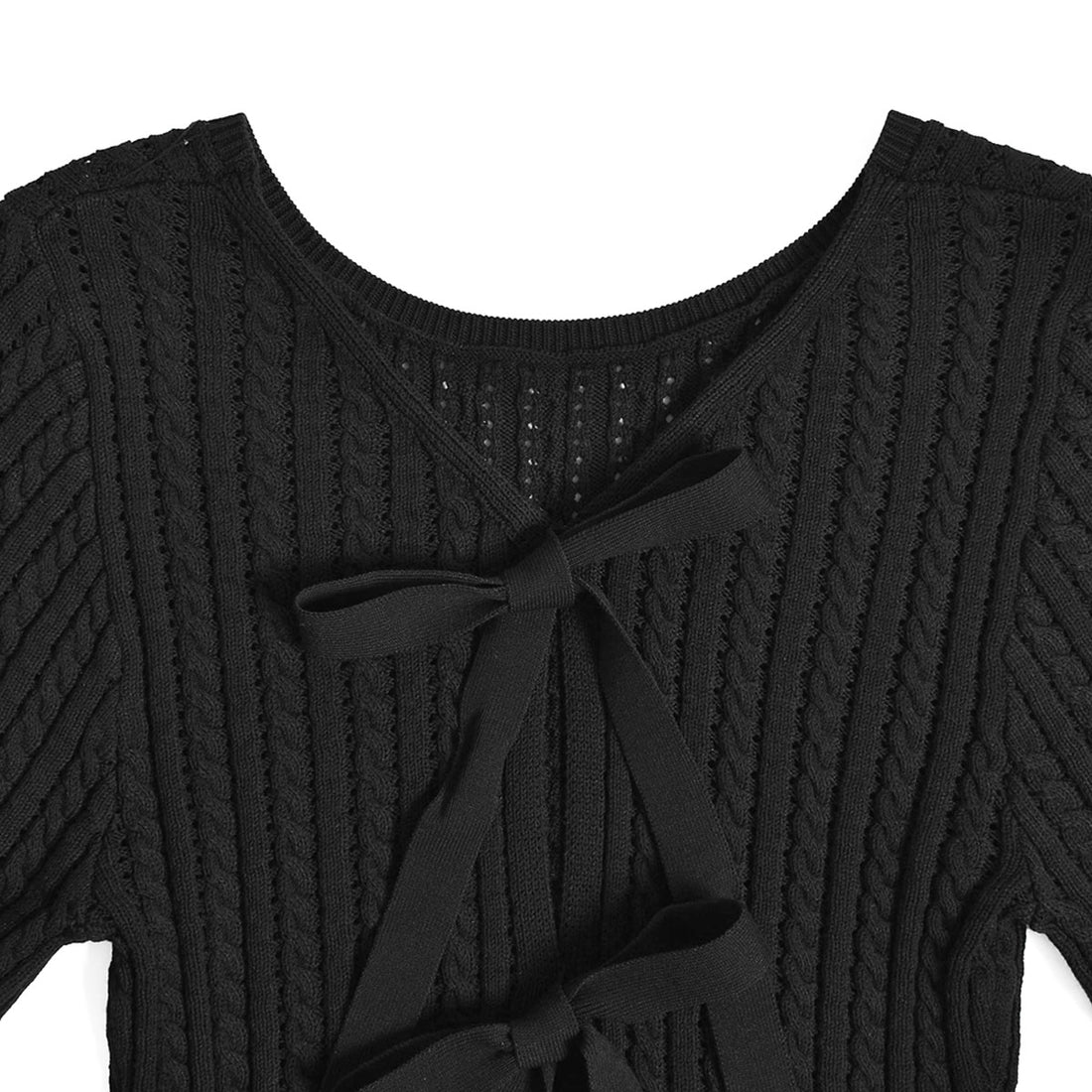 SNIDEL]バックオープンリボンニットTOPS/BLACK(SWNT241166) – R&Co