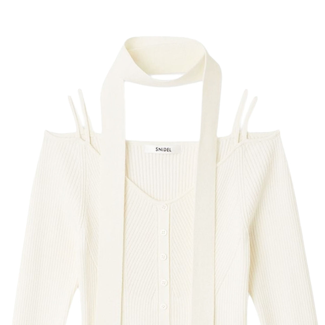 [SNIDEL]タイ付きニットPO/IVORY(SWNT254227)