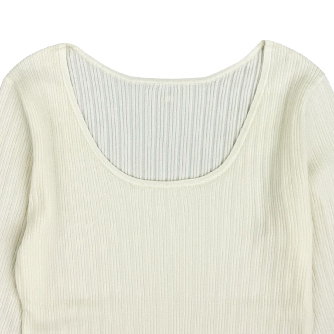 [SNIDEL]UネックシンプルリブニットPO/IVORY(SWNT254249)